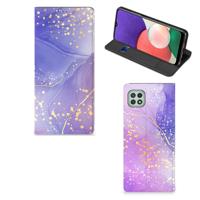 Bookcase voor Samsung Galaxy A22 5G Watercolor Paars