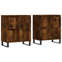 The Living Store Dressoir Smoked Oak - 120 x 35 x 70 cm - Duurzaam bewerkt hout - thumbnail