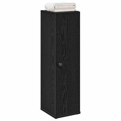 Badkamerkast met rolhouder 20,5x22x72 cm zwart