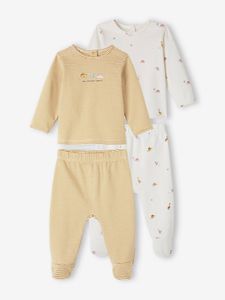 Set van 2 babypyjama's met dinosaurusthema van interlock terracotta