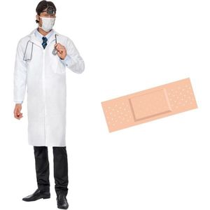 Carnavalskostuum dokter 50/52 (L) met gratis mega pleister L/XL  -