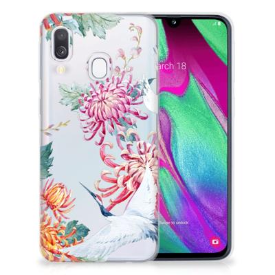 Samsung Galaxy A40 | TPU Hoesje | Bird Flowers