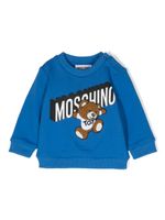 Moschino Kids sweat en coton à logo imprimé - Bleu - thumbnail