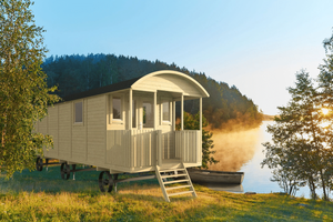 Tuindeco Jimmy Circuswagen met veranda 840x240 cm- - Hout- Tuindeco
