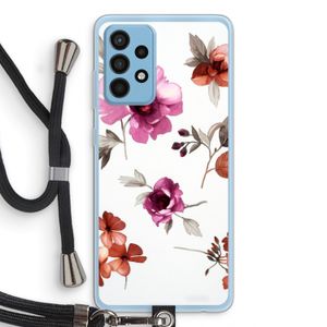 Geschilderde bloemen: Samsung Galaxy A52 Transparant Hoesje met koord