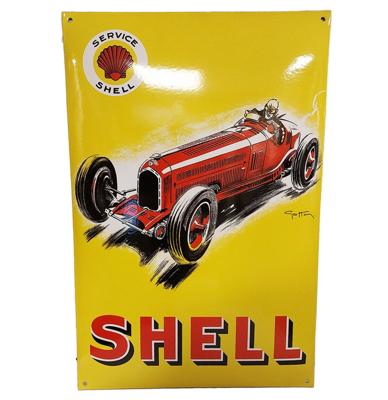 Shell Racecar Emaille Bord - 60 x 40cm