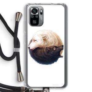 Yin Yang Wolves: Xiaomi Redmi Note 10S Transparant Hoesje met koord