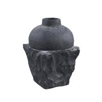 PTMD vaas mailey rond s antraciet 38 cm | 2 stuks