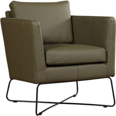 Olijfgroene leren moderne design fauteuil Crossover - Toledo Leer Olive (olijfgroen leer)
