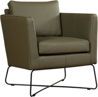 Olijfgroene leren moderne design fauteuil Crossover - Toledo Leer Olive (olijfgroen leer)