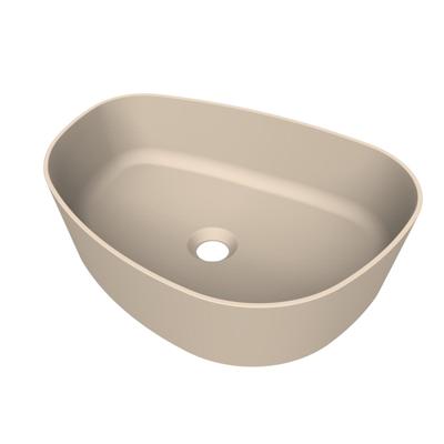 Arcqua Rocker waskom - opbouw - organisch links - 50x37cm - mat zand WAS557975