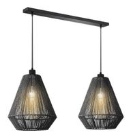 LABEL51 Hanglamp 'Ibiza Diamond' Jute, 2-lamps, kleur Zwart