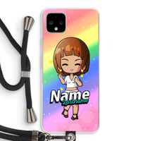 Chibi Maker vrouw: Pixel 4 XL Transparant Hoesje met koord