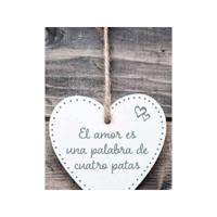 Ophangdecoratie Magnet & Steel El amor es una palabra de cuatro patas Hart 13 x 13 x 0,8 cm