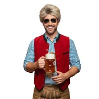 Verkleed pruik - blond haar - voor heren - oktoberfest - schlager pruik