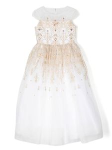 MARCHESA KIDS COUTURE robe longue à épaules dénudées - Blanc