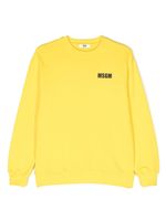 MSGM Kids sweat en coton à slogan imprimé - Jaune - thumbnail