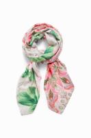 Rechthoekige sjaal met bloem - ORANGE - U