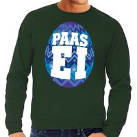 Paas sweater groen met blauw ei voor heren
