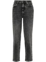 7 For All Mankind jean droit à taille haute - Noir