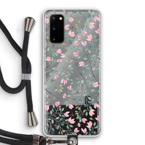 Sierlijke bloemen: Samsung Galaxy S20 Transparant Hoesje met koord
