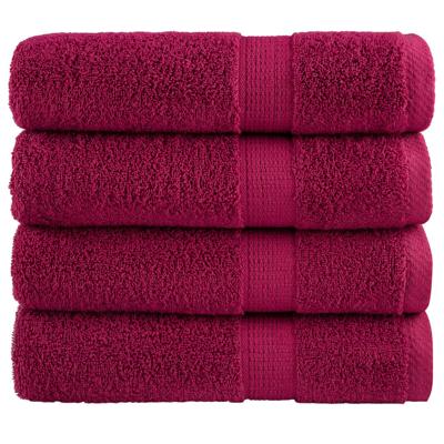 VidaXL Badhanddoeken solund 4 st 600 g/m² 100x150 cm bordeauxrode