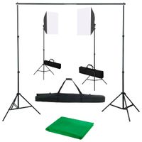 VidaXL Fotostudioset met softboxlampen en achtergrond - thumbnail