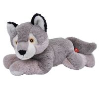 Pluche grijze wolf/wolven knuffel 30 cm speelgoed   -