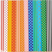 Creativ Company Glanspapier, patroon, vel 32x48 cm, 80 gr, diverse kleuren, 100 div vellen/ 1 doos