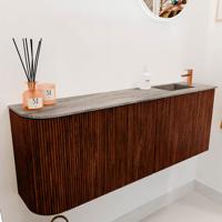 Toiletmeubel Mondiaz Joya Dlux | 111.6 cm | Meubelkleur Ruby | Faye wastafel Oza Wasbak Rechts | 1 kraangat