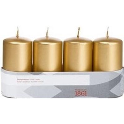 Trend Candles Cilinderkaarsen - 20x - goud - 5 x 10 cm - 18 branduren - geurloos - wax - kaarsen