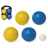 1x Kleine jeu de boules sets met 4 gekleurde ballen in draagtas