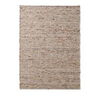 Tapeso Wollen vloerkleed handweef Oslo - beige|crème - 250x250 cm