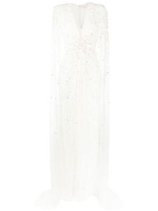 Jenny Packham robe longue Sweet Wonder à sequins - Blanc