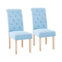 Stoel - Gestoffeerd - set van 2 - tot 180 kg - zitting 46 x 42 cm - hemelsblauw