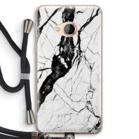 Witte marmer 2: HTC U Play Transparant Hoesje met koord