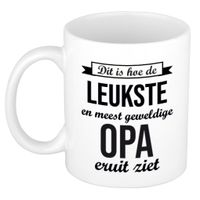 Leukste en meest geweldige opa cadeau koffiemok / theebeker wit 300 ml - thumbnail