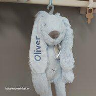 Knuffel Rabbit Richie Blue met naam