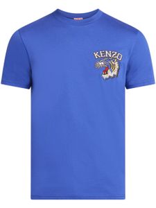 Kenzo t-shirt en coton à logo brodé - Bleu