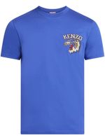 Kenzo t-shirt en coton à logo brodé - Bleu - thumbnail