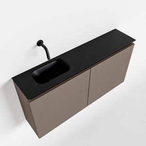 MONDIAZ TURE 100cm toiletmeubel smoke. EDEN wastafel urban links geen kraangat