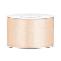 Sierlint satijn - Creme wit - 3,8 cm/38 mm x 25 meter - Cadeaulint satijnlint/sierlinten - Hobby