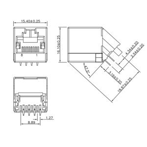 encitech RJJU-88-142-E7A-025 RJ45-connector 3257-0004-02 Bus, inbouw Aantal polen 8P8C Zwart 1 stuk(s)