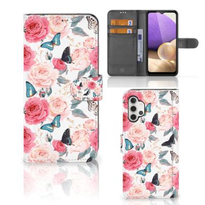 Samsung Galaxy A32 4G Hoesje Butterfly Roses