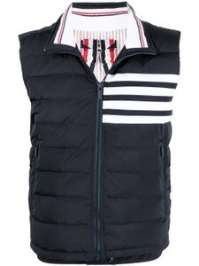 Thom Browne gilet matelassé à détail 4 bandes - Bleu