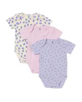HEMA Rompers Katoen Met Stretch Fruit - 3 Stuks Paars (paars)