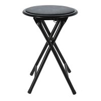 Bijzet krukje/stoel - Opvouwbaar - zwart - D30 x H45 cm   -