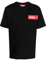 032c t-shirt à patch logo - Noir