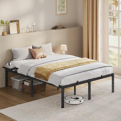 Metalen bedframe met opbergplanken, 140 x 200 cm
