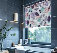 Boho veren patroon raambekleding badkamer